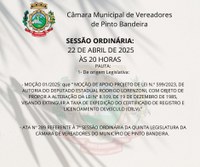 PAUTA PARA A SESSÃO DE 22 DE ABRIL DE 2025