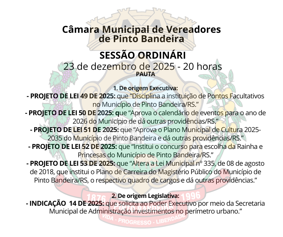 SESSÃO ORDINÁRIA - 23/12/2025