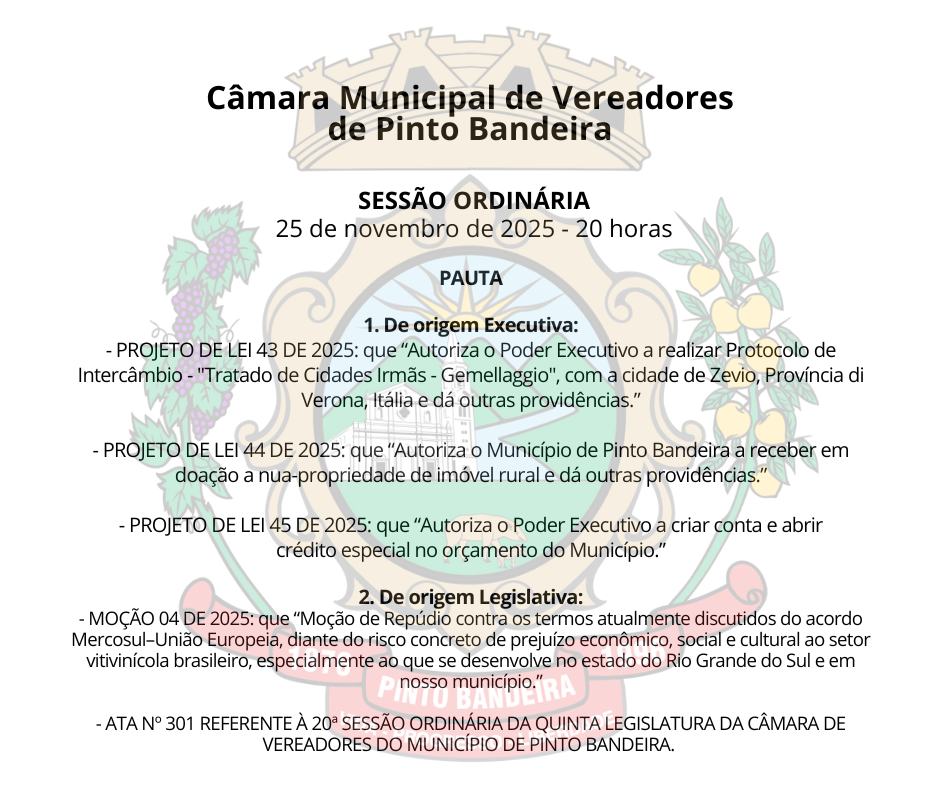 SESSÃO ORDINÁRIA - 25/11/2025