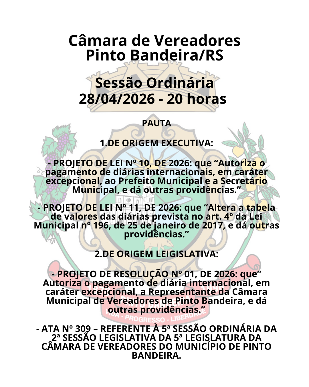 SESSÃO ORDINÁRIA - 28/04/2026