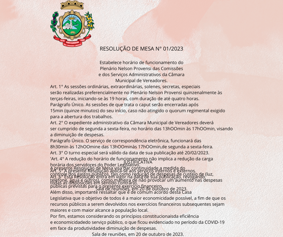 MUDANÇA DE HORÁRIO DE FUNCIONAMENTO
